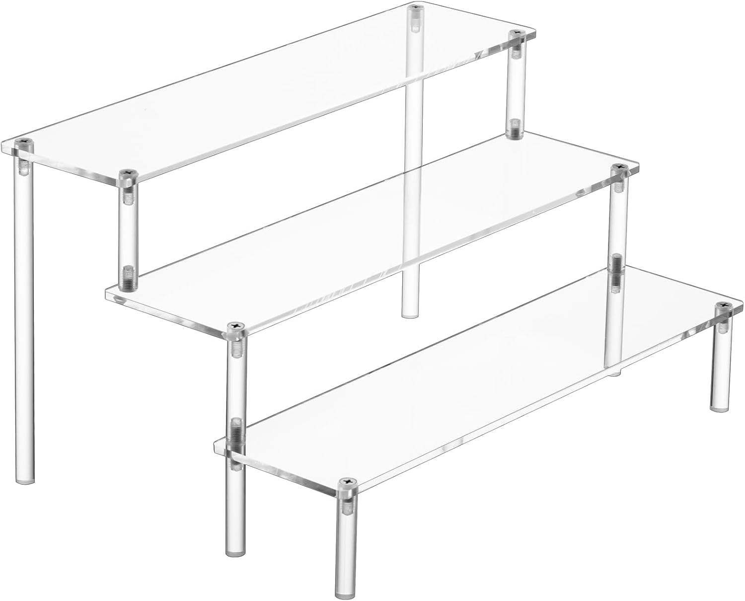 Large Acrylic Display Risers, Perfume Stand Organizer, Clear Acrylic Shelf Risers for Display Stands for Food