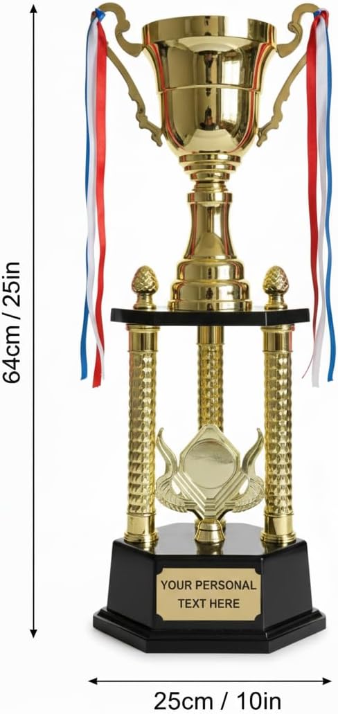 25 Inch Large Trophy Cup with Free Custom Engraving - Premium Metal Cup Award for Sports Tournaments, Employee of the