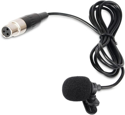 Lavalier Lapel Microphone with Mini XLR Jack, Hand-Free Clip-on Lapel Mic Compatible with Wireless Mic System UHF