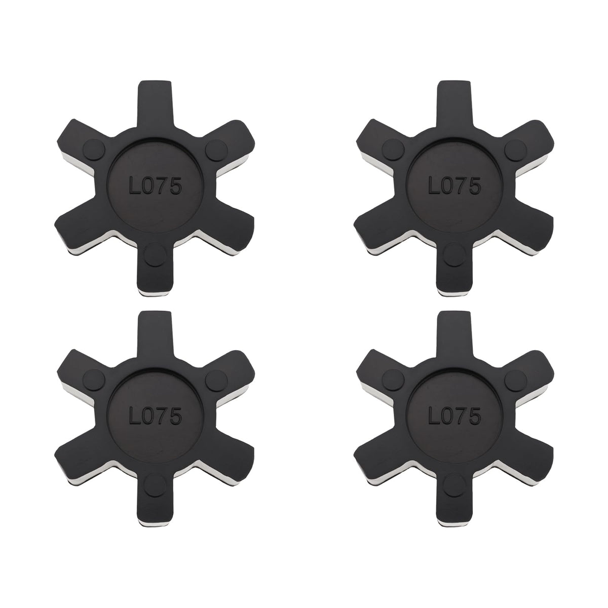 eMagTech 4PCS L075 Solid Jaw Coupling Elastomer Spider Insert NBR Rubber 44.5x12mm for Pumps Fans Motors