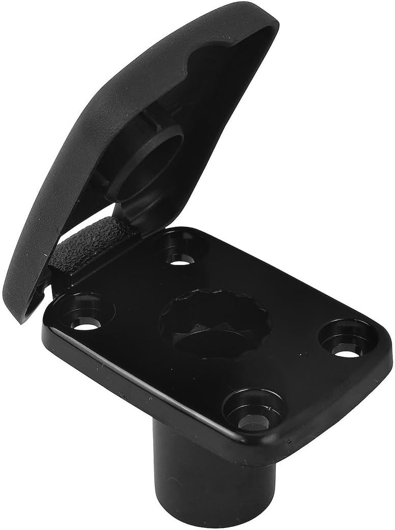 attwood Rod Holder Flush Mount - Black with Easy Open Cover