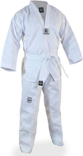 ELITE - Classic White Collar Taekwondo Uniform (TKD Dobok) - Hi Performance Ribbed Fabric for Optimal Comfort