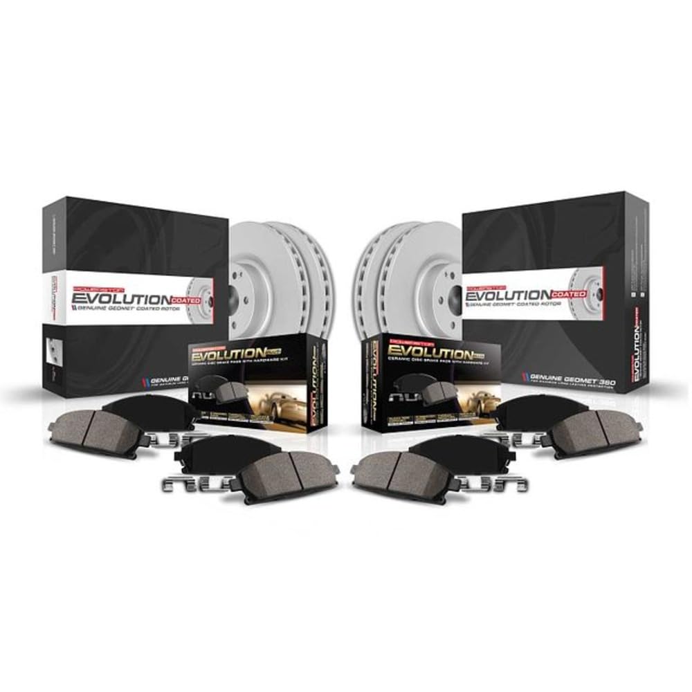 PowerStop Z17 Brake Pad & Fully Coated Rotor Kit Front & Rear CRK4044