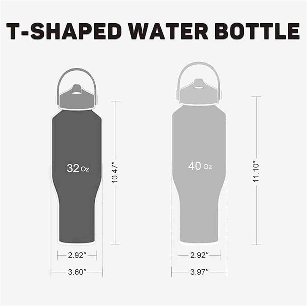 40oz Insulated Water Bottle Keep Cold 24h&Hot 12h, Double Wall Vacuum Insulated Water Bottles with Straw/Spout Lid