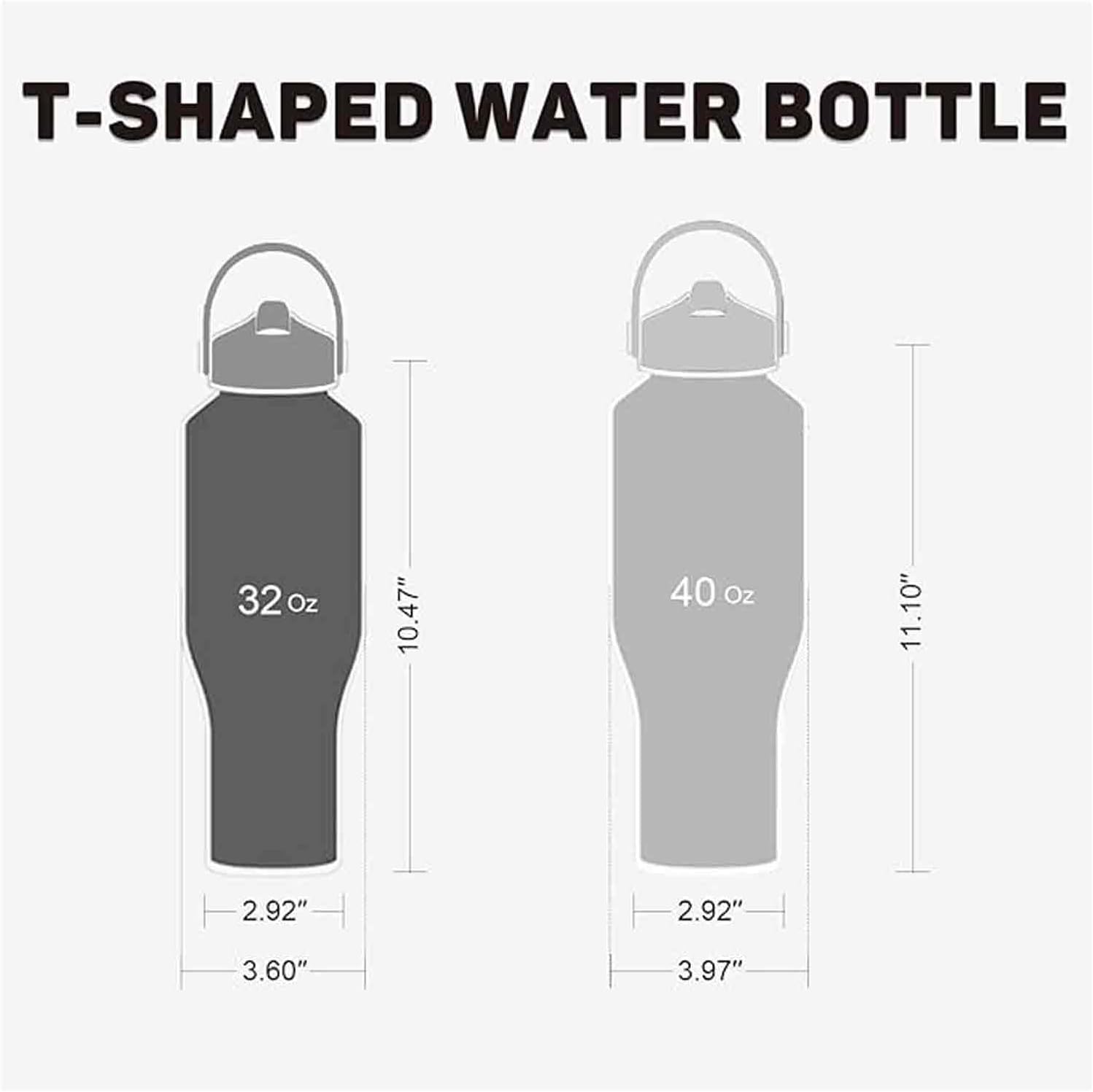 40oz Insulated Water Bottle Keep Cold 24h&Hot 12h, Double Wall Vacuum Insulated Water Bottles with Straw/Spout Lid