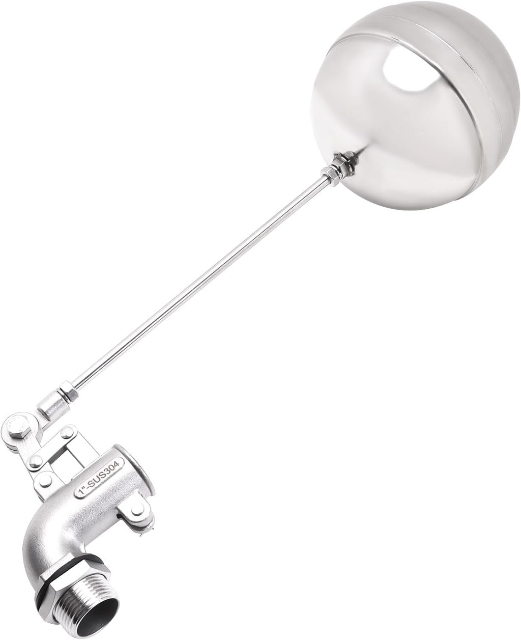 Adjustable Float Ball Valves - 1" NPT Male Thread Stainless Steel 304 Elbow Flow Control Float Valve for Automatic Water Level Control Tank Pond Water Tower