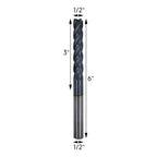 1/2in Solid Carbide Long End Mill, 4 Flutes, 30 Degree Helix