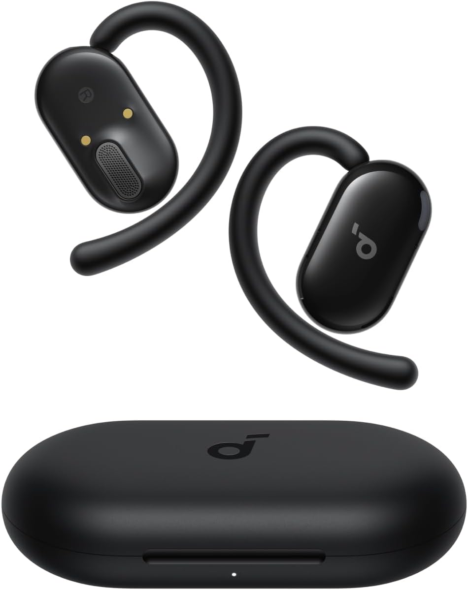 V20i by Anker Open-Ear Headphones, Adjustable Ear Hooks, Ultra-Comfort, Snug Fit, Powerful Sound, Clear Calls, IP55