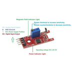 5PCS Linear Hall Effect Sensor Module Speed Counting Magnetic Switch for Arduino DIY Projects
