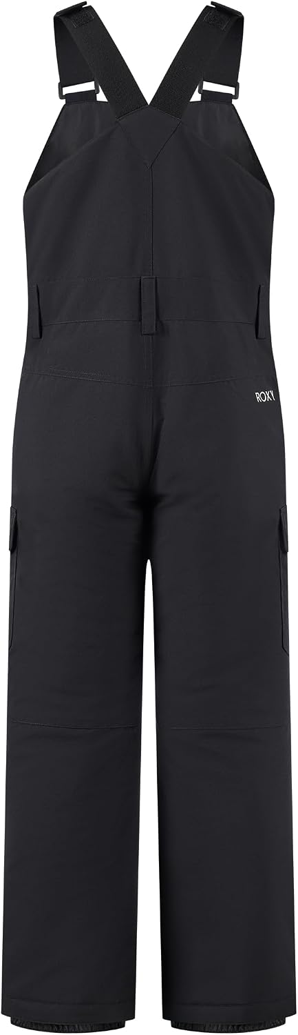 Girls' Heavyweight Ski Snow Bib Overalls, Insulated & Waterproof, Black, 16