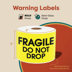 3" X 5" Fragile Do Not Drop Shipping Stickers (500 Labels, 1 Roll)