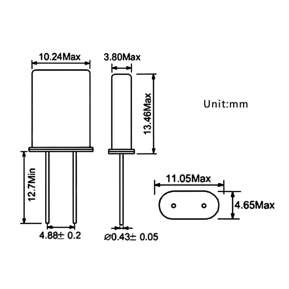 10PCS 16MHZ HC-49U Quartz Crystal Resonator
