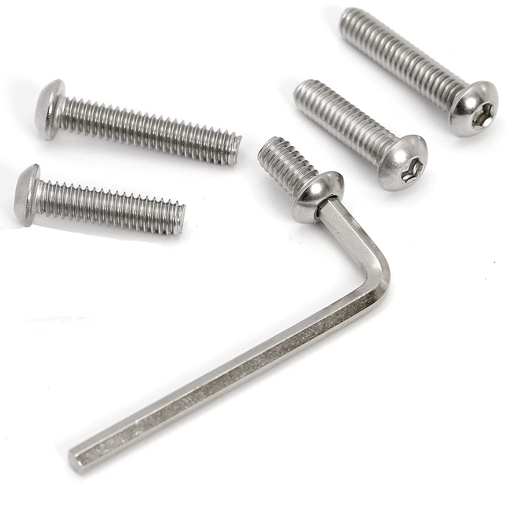 1/4-20 Threaded Inserts for Wood T Nuts 1/4-20 Bolts Fully Threaded Button Head Hex Socket Screws 1" 1-1/4" and Washers
