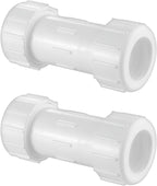 LESSO 1-1/2" PVC Compression Coupling Fittings, 2PCS, NFS White