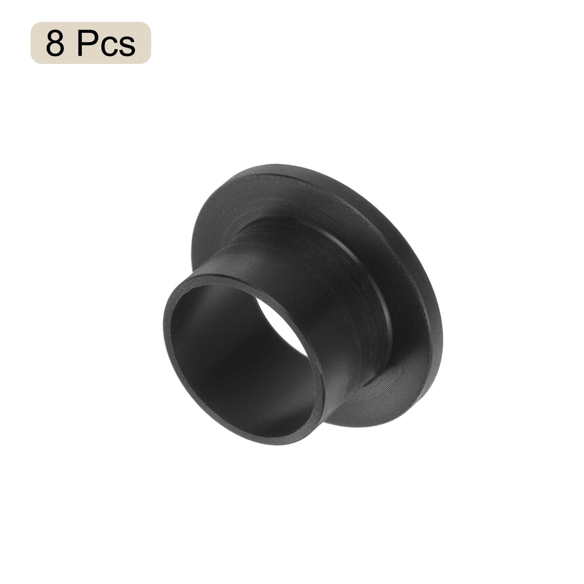 HARFINGTON 8pcs Flanged Sleeve Bearings Plastic Bushings 15.1mm Bore x 17mm OD x 12mm Length Black POM Bushings