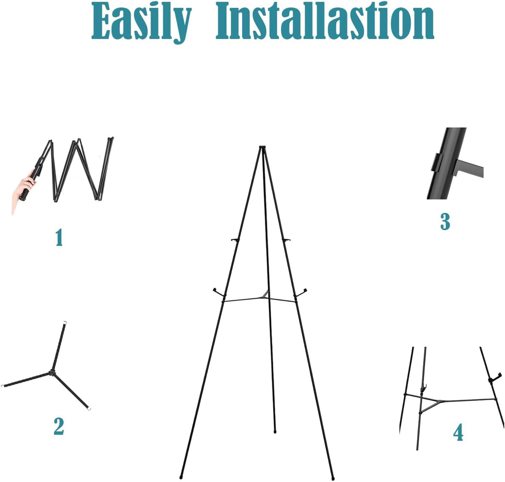 6Pack 63in Easel Stand for Signs,Instant Floor Display Easels | Metal Tripod Poster Stand,Easy Setup and Breakdown