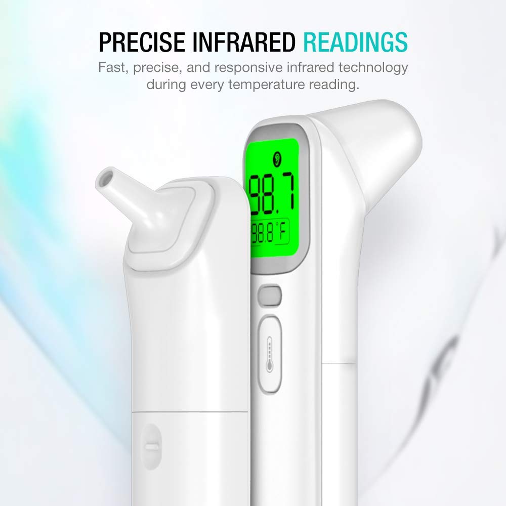 Touchless Infrared Forehead Thermometer, Smart Digital Screen, Fast Reading Detection, No Battery Included