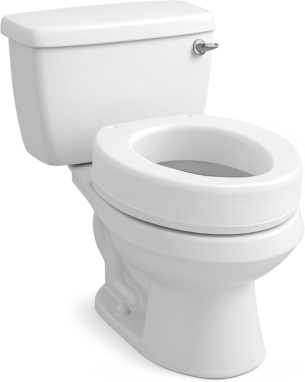 Toilet Seat Riser, Round Raised Toilet Seat Adds 3.5 inches to Toilet Height