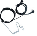 Throat Mic Earpiece Compatible with Motorola CP200 CP200D | Throat mic, acoustic tube earpiece, finger PTT, 2-pin;