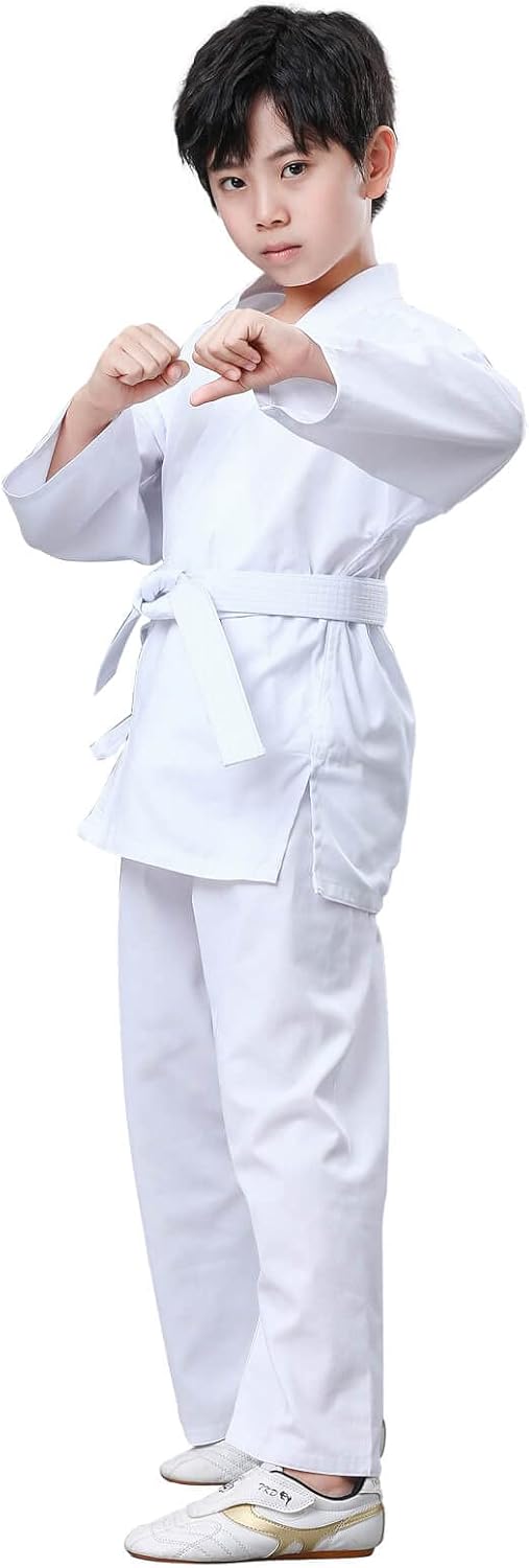 Karate Gi, Lightweight Karate Uniform for Kids and Adults, Martial Arts Training Suit with Free Belt