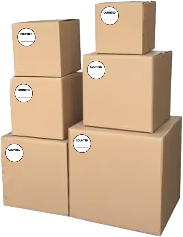 Counted Inventory Label, 500 Pcs, 2 Inch Inventory Control Sticker