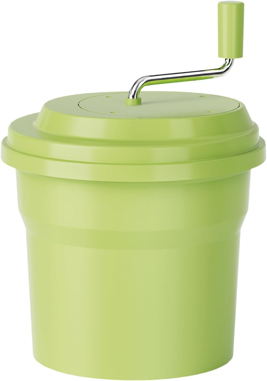 Commercial Salad Spinner, 2.5 Gallon (10QT) Heavy Duty Vegetable Dryer with Ergonomic Aluminum Handle, Sealed