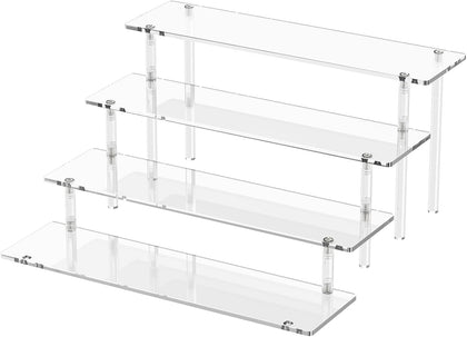 4 Tier Acrylic Display Risers, Clear Perfume Organizer, Cupcake Stand | Large Dessert Display for Party, Display