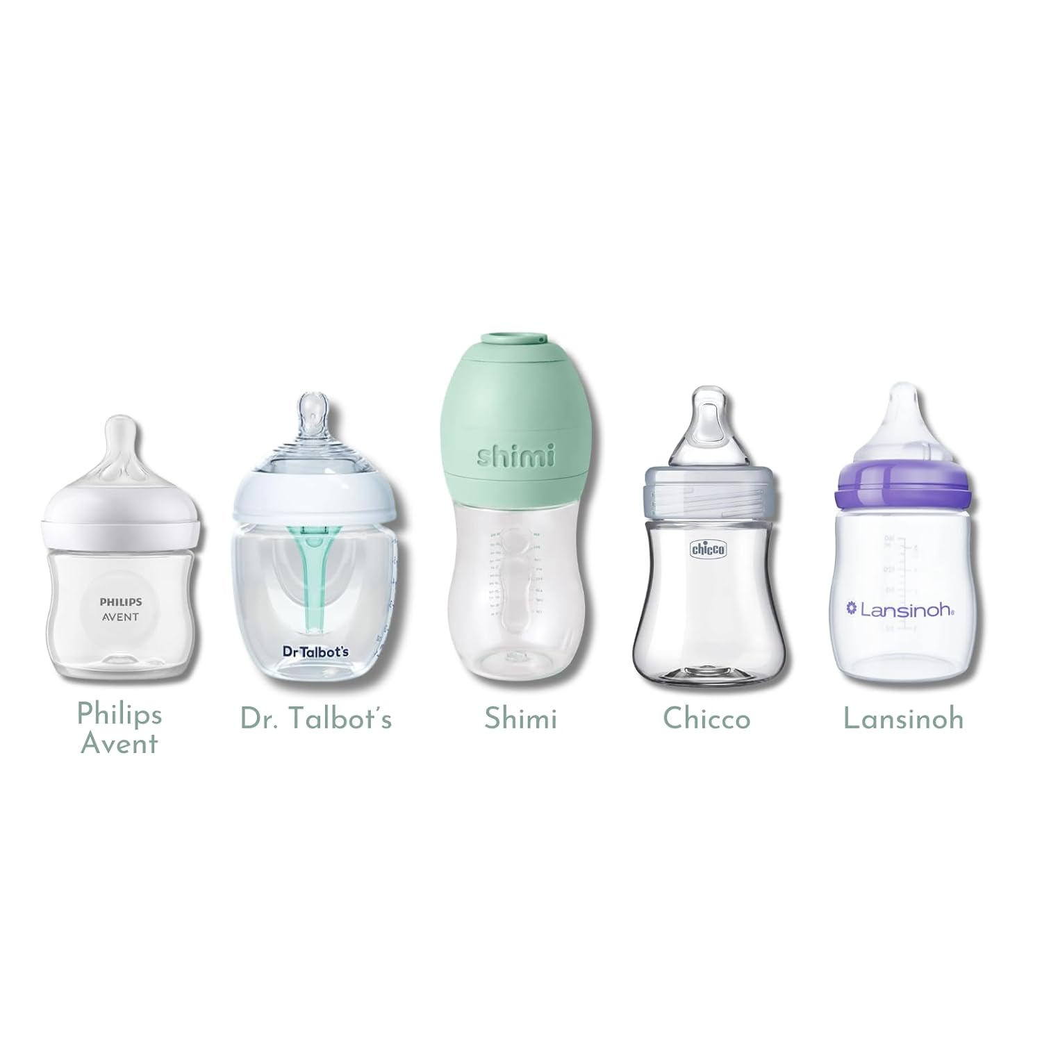 Baby Bottle Trial Pack Variety Box for Newborns – 5 Bottles Featuring Chicco, Dr. Talbot’s, Shimi, Lansinoh & Philips