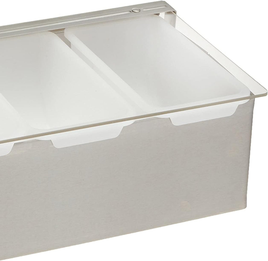 12" Stainless Steel 4-Compartment Condiment Holder