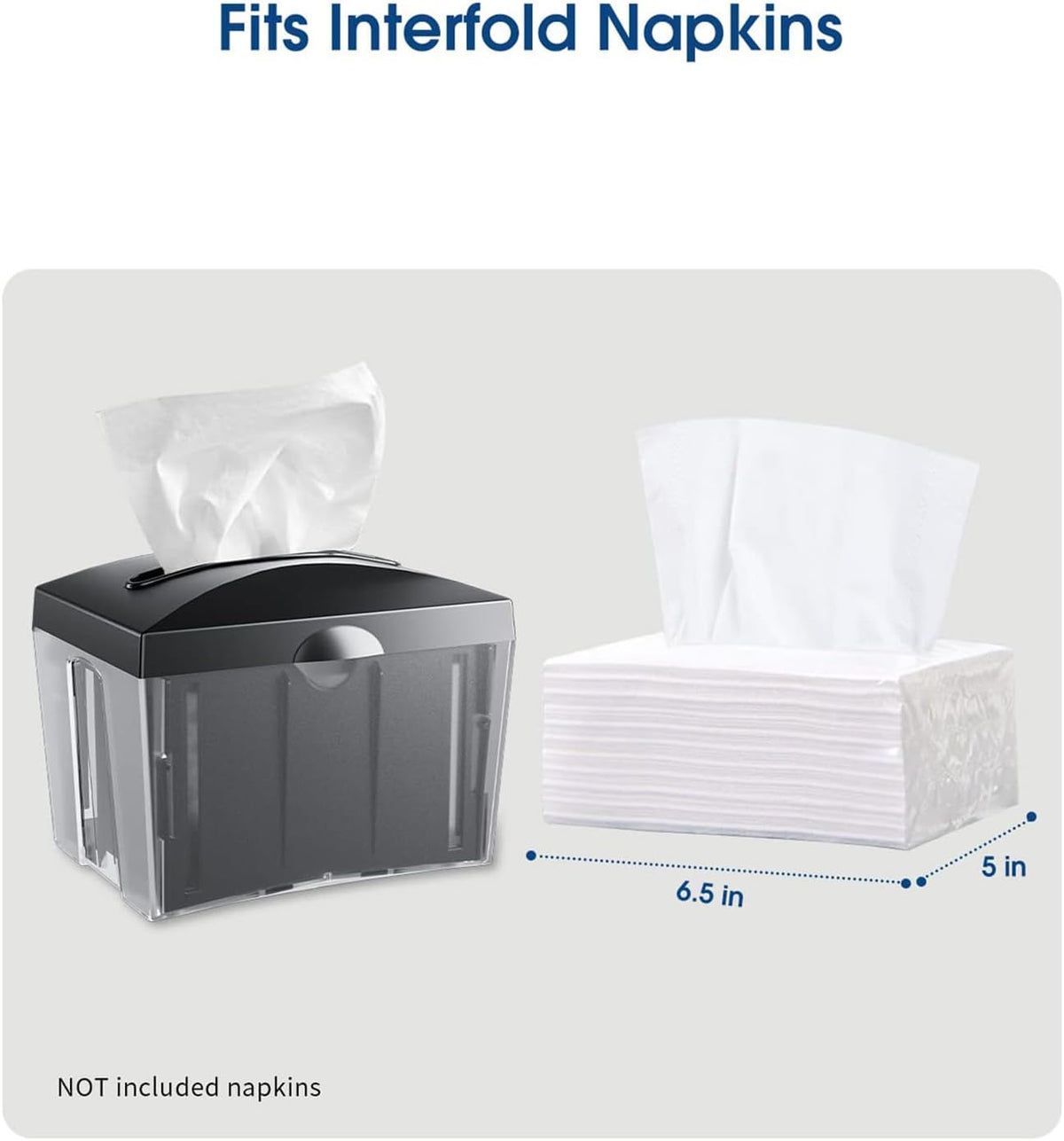Tabletop Napkin Dispenser Black 8"x6.1"x6.5"