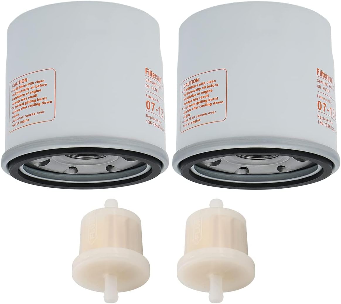 2 Pack 136-7848 Oil Filter for Toro 120-4276 127-9222 V-Twin Engine Timecutter SW4200 SW5000 SS4250 SS5000 SS5425 MX5000 Oil Filter with Fuel Filter