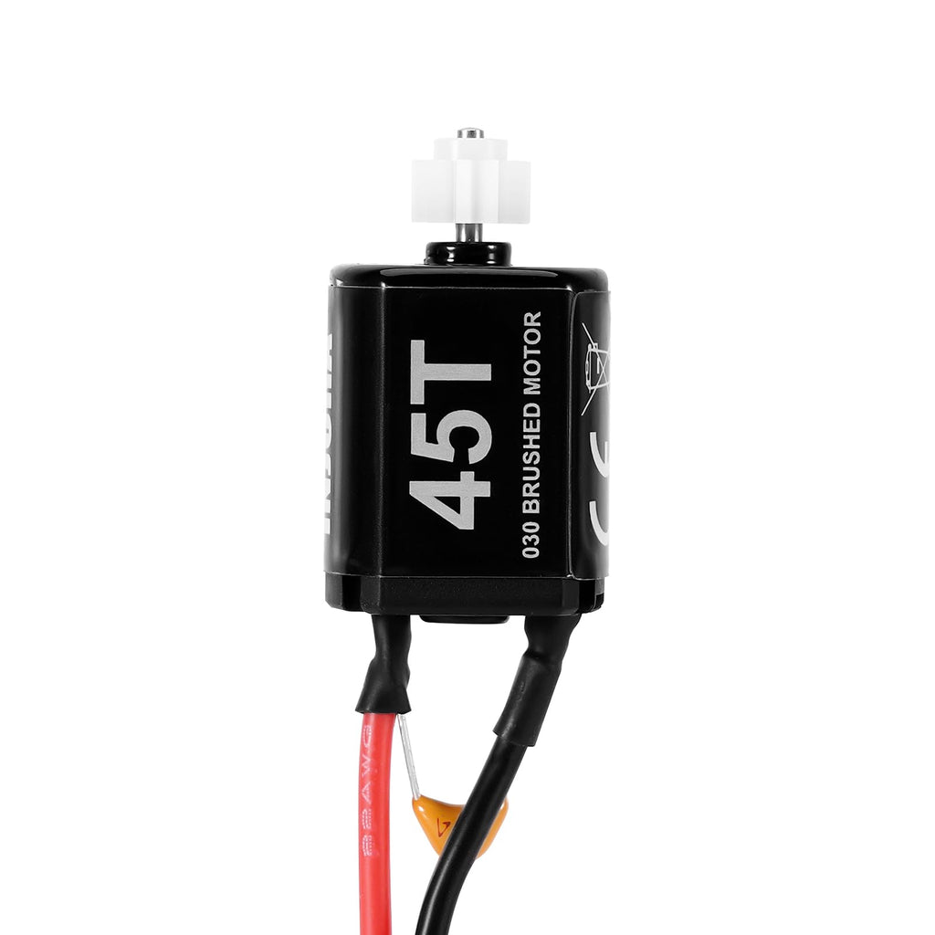 INJORA 030 Brushed Motor with Mount for Losi Micro-B Micro-T, 45T(Plastic Pinion)