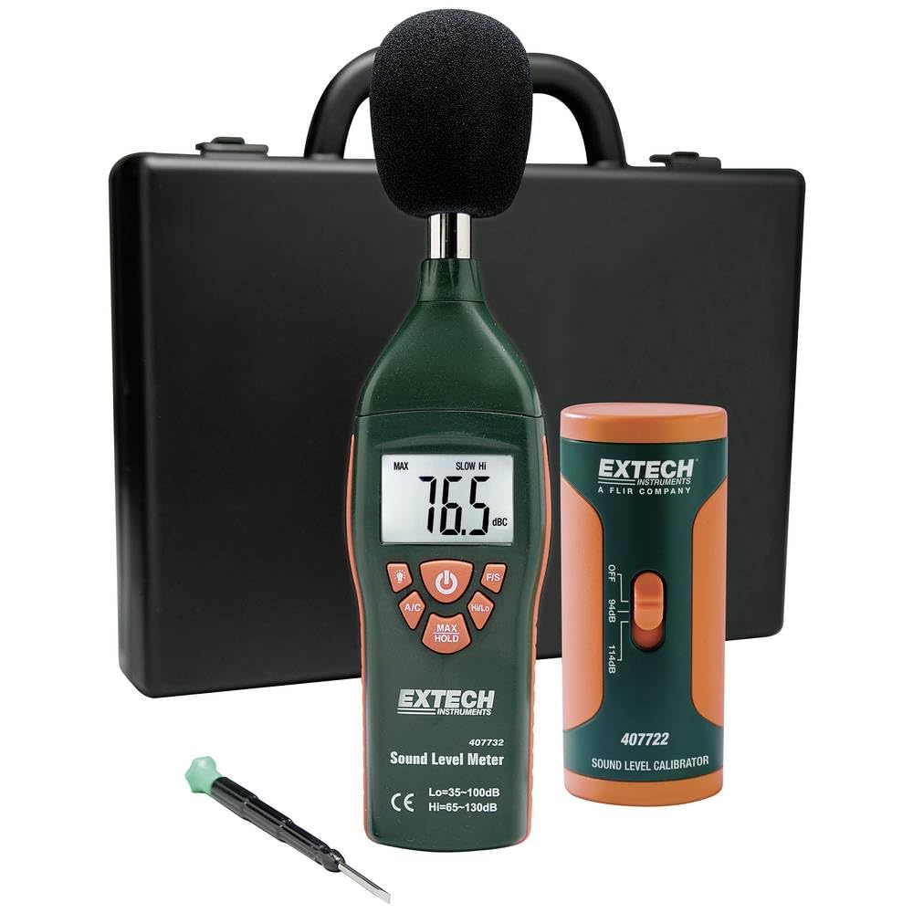 Extech 407732-KIT Sound Level Meter Kit, 35-130dB, with Calibrator