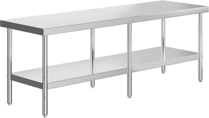 96 x 30-Inch Stainless Steel Prep and Work Table