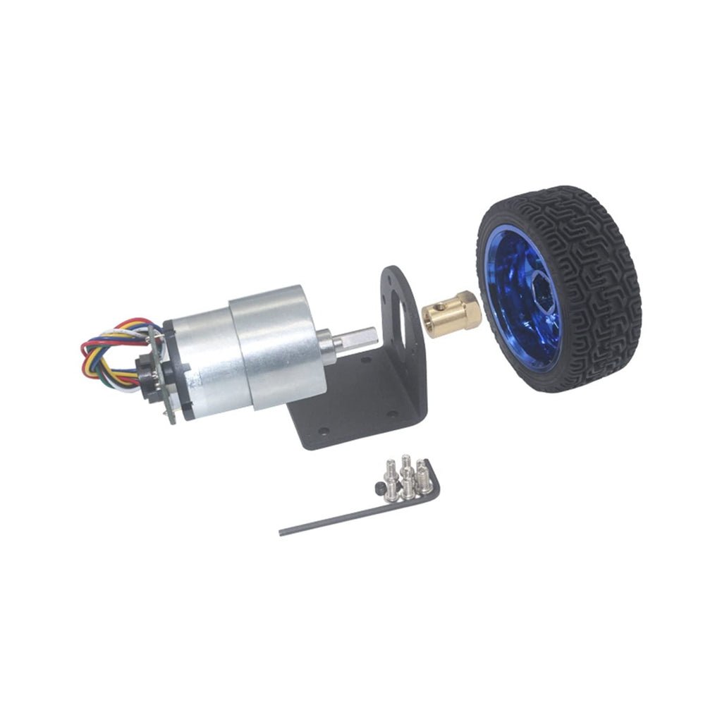 ISSUA JGB37-520- Encoder-kit 37mm Diameter Geared Motors 12V 24V DC Gear Motor with Encoder and Wheel Kit Fit for DIY Gearmotor Dc Motor Nicely (Size : 7rpm 6V)