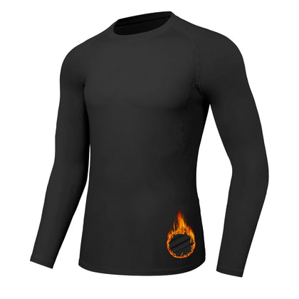 Men’s Thermal Compression Shirts Long Sleeve Athletic Base Layer Top Fleece Lined Cold Weather Warm Undershirt for