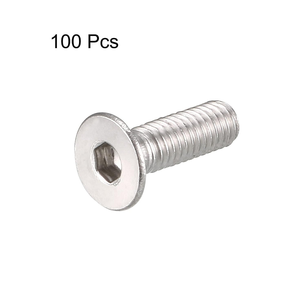 uxcell M3 x 10mm Metric Hex Socket Countersunk Flat Head Screw Bolts 100PCS