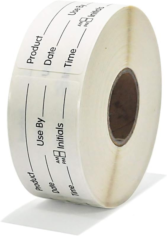 Blank 1 x 2 Inch Food Rotation Dissolvable Labels 2 Rolls