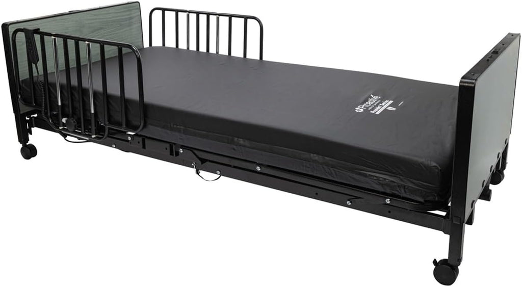 Fully Electric Hospital Bed Set - Foam Mattress, Half Rails Included - Enhanced Comfort, Convenience