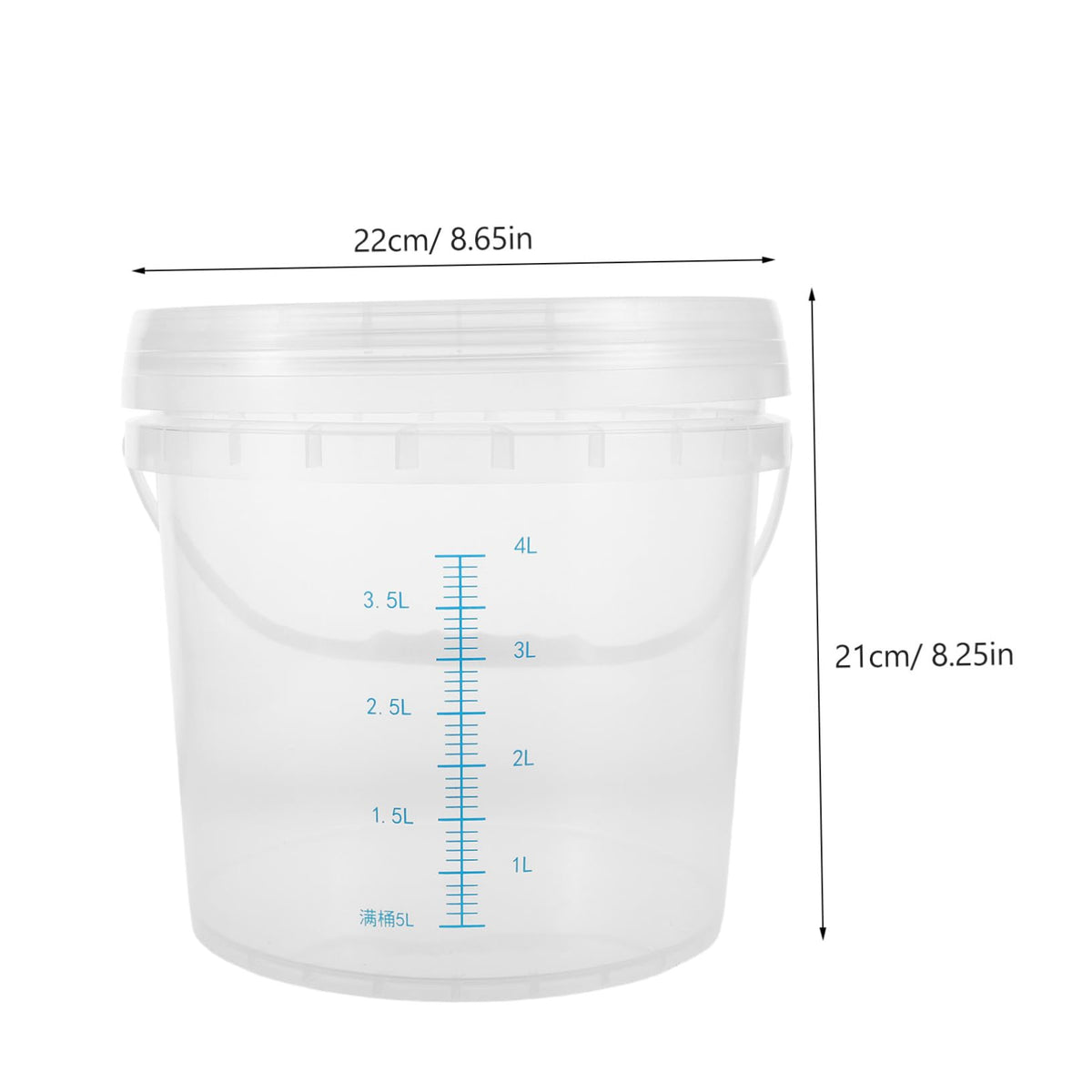 Plastic Measuring Bucket 5l with Handle and Airtight Lid