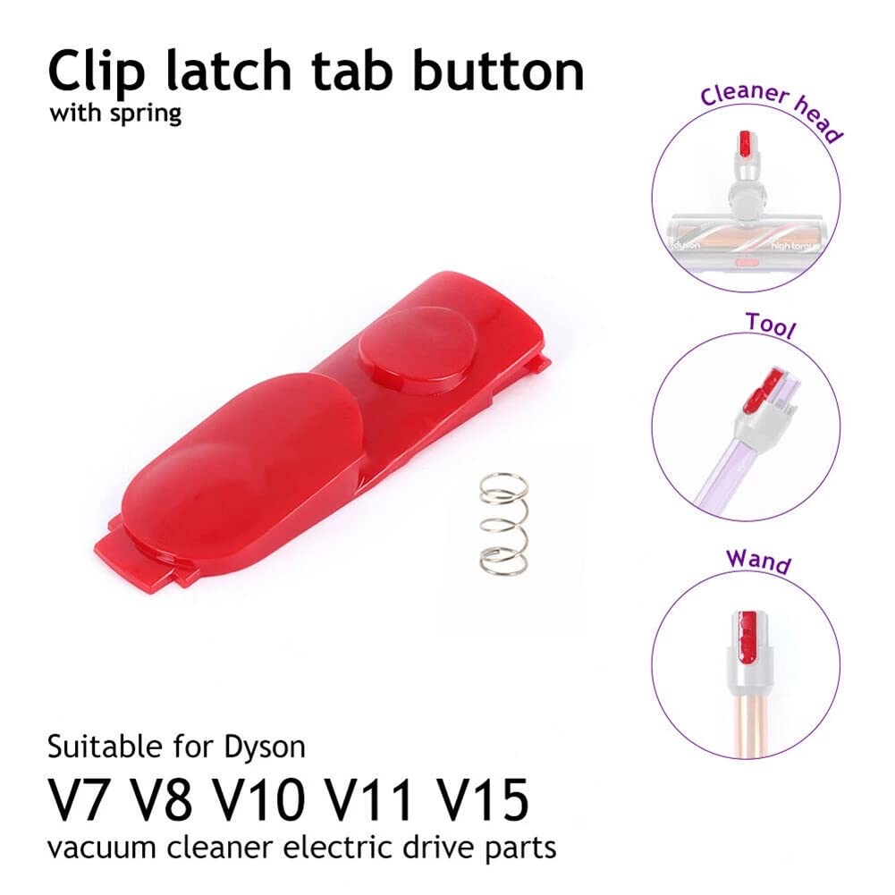 Odashen Clip Latch Tab Button for Dyson V7 V8 V10 V11 V15 Vacuum Cleaner Switch Button Replacement with Spring