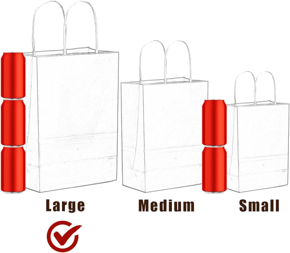 Large Kraft Paper Bags with Handles Bulk 13"x10"x5" 32-Packs Gift Bags 16 Different Senior Color Bags Multiple