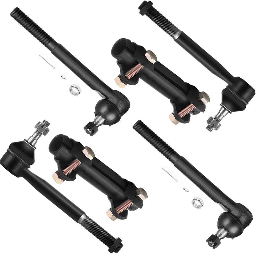 SCITOO 6pcs Suspension Kit 2 Outer 2 Inner Tie Rod Ends 2 Adjusting Sleeves