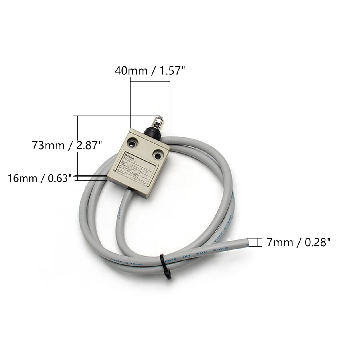 Fielect Limit Switch TZ-3113 Roller Plunger Limit Switch Momentary Switch 1NC+1NO 1Pcs Waterproof for CNC Mill 3D Printer Door Switch