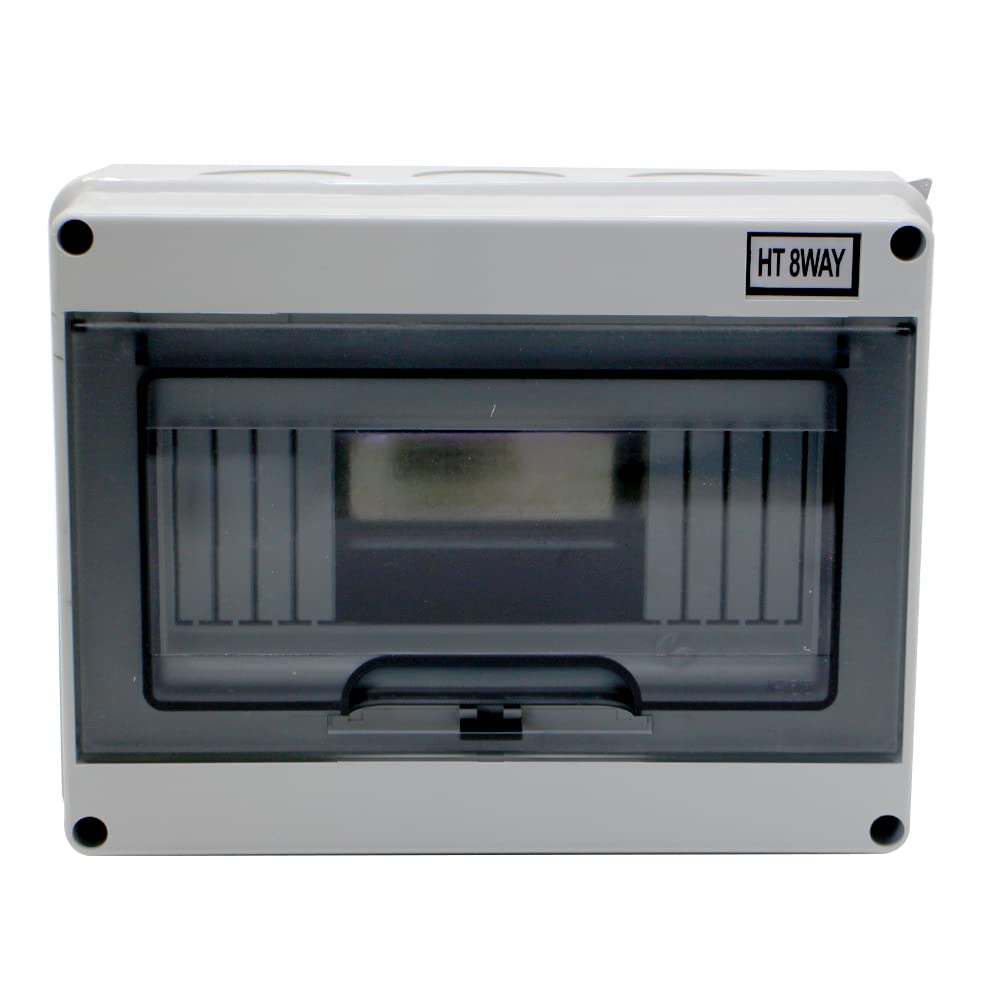 MAKERELE Distribution Protection Box with DIN Rail IP65 ABS 8 Way