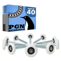 PGN (40 Pack) Garage Door Rollers - 4" Stem, 6200-2RS Ball Bearing
