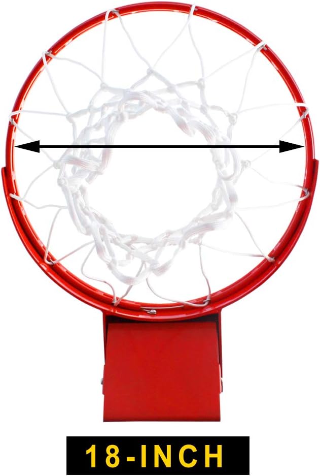 Professional 180º Heavy Duty Breakaway Basketball Rim，18 inch Flex Rim Goal Replacement Fits 5"x5", 5"x4"