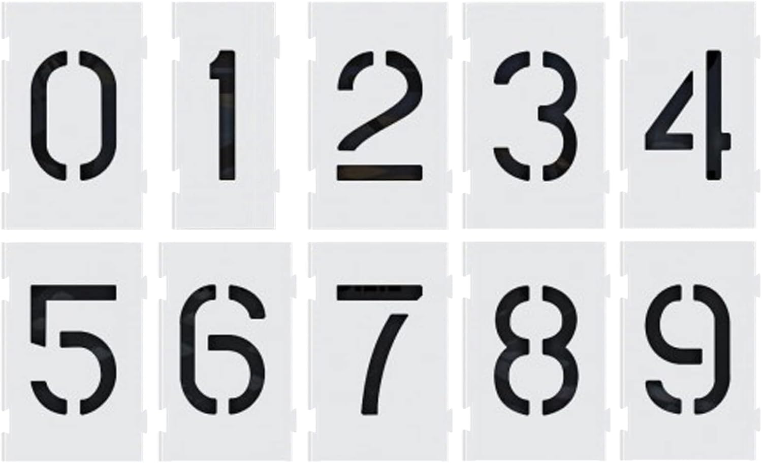 Curb Stencil Kit 0-9 Address Number Stencil Reusable Low Density Polyethylene (LDPE) Plastic - 8 inch Alphabet Kit