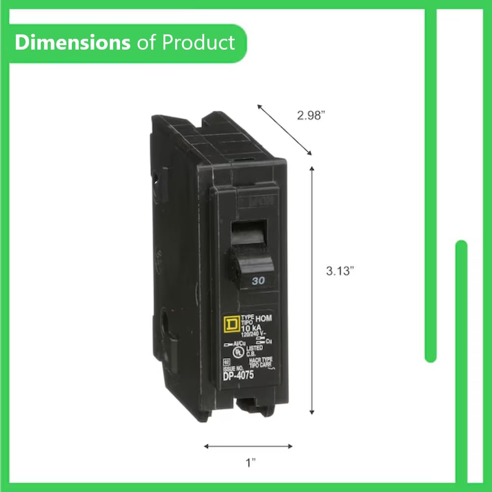 Genuine Square D HOM130 30 Amp Single Pole Circuit Breaker Kit