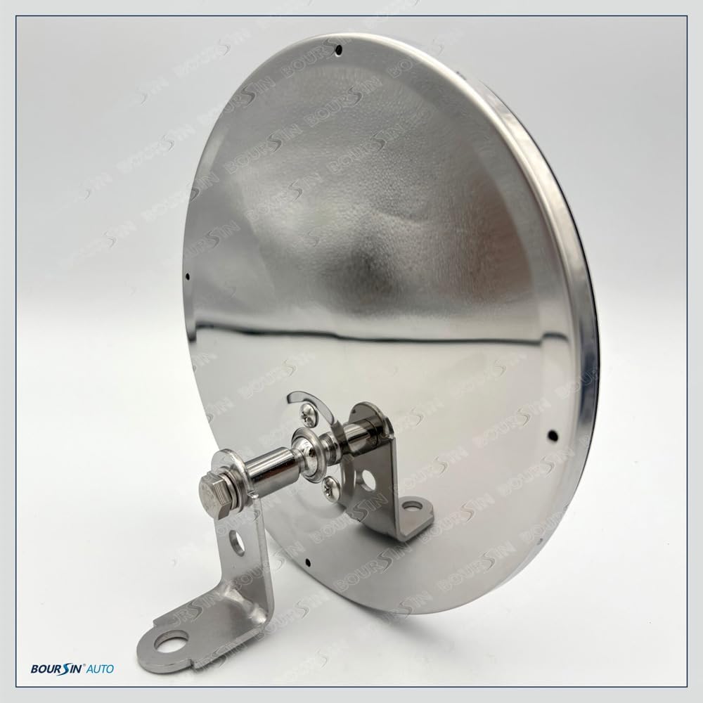 8 Inch Convex Mirror Round Blind Spot Stainless Steel For Truck bus Atv RV Utv "L" Adjustable Bracket 1 Pcs